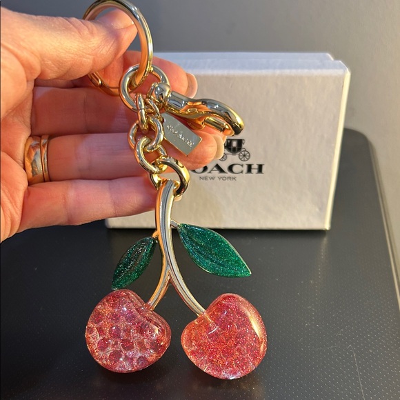 Coach Glitter Cherry Keychain with Gold Hardware - Picture 3 of 11